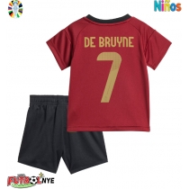 Camiseta Bélgica Kevin De Bruyne #7 Primera Equipación para niños Eurocopa 2024 manga corta (+ pantalones cortos)